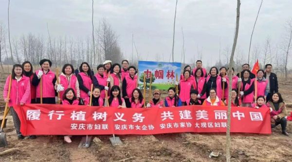 安庆市妇联开展“巾帼林”义务植树活动